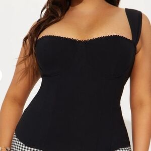Fashion Nova Black Structured Bustier Corset Top